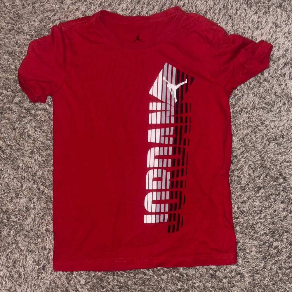 Jordan Kids Red Tee with Bold Graphic